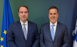 Συνάντηση του Βουλευτή Αιτωλοακαρνανίας της Νέας Δημοκρατίας, Θανάση Παπαθανάση, με τον Υπουργό Περιβάλλοντος και Ενέργειας, Σταύρο Παπασταύρου